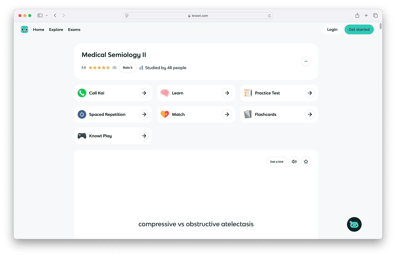 Knowt platform screenshot