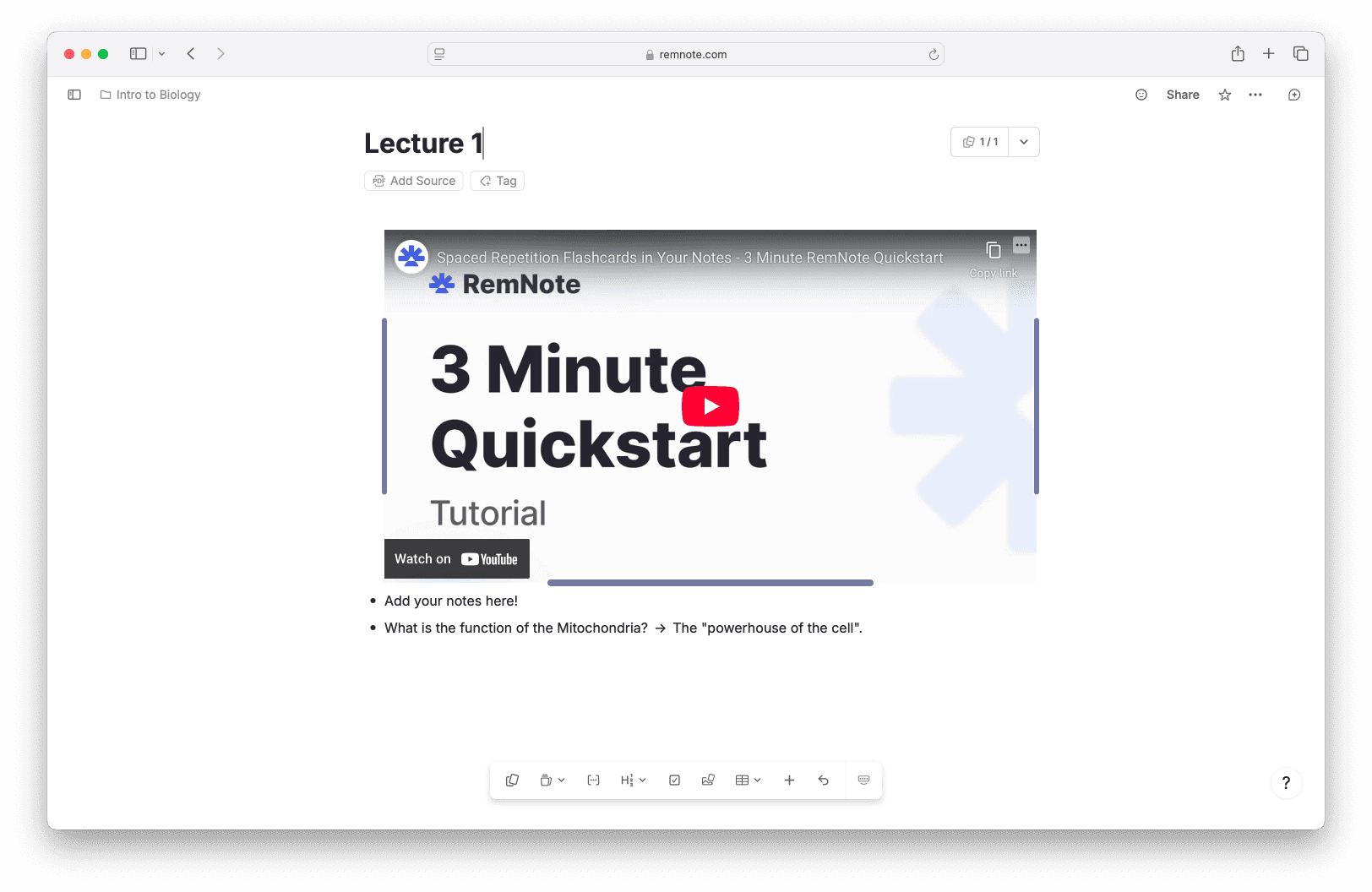 RemNote platform screenshot