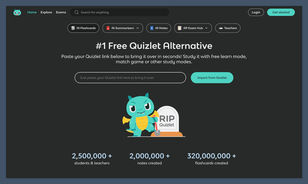 Knowt platform screenshot